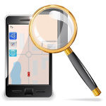 smartphone with magnifying glass