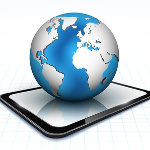 Globe on tablet PC